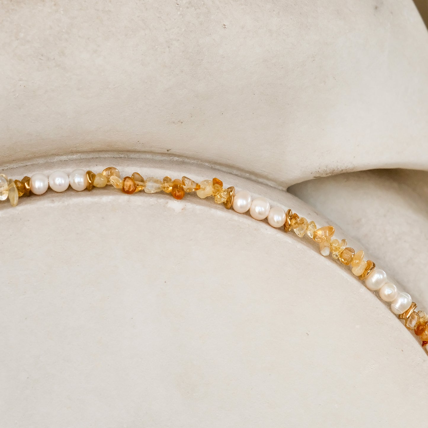 Citrine & Baroque Pearl Chakra Healing Bracelet