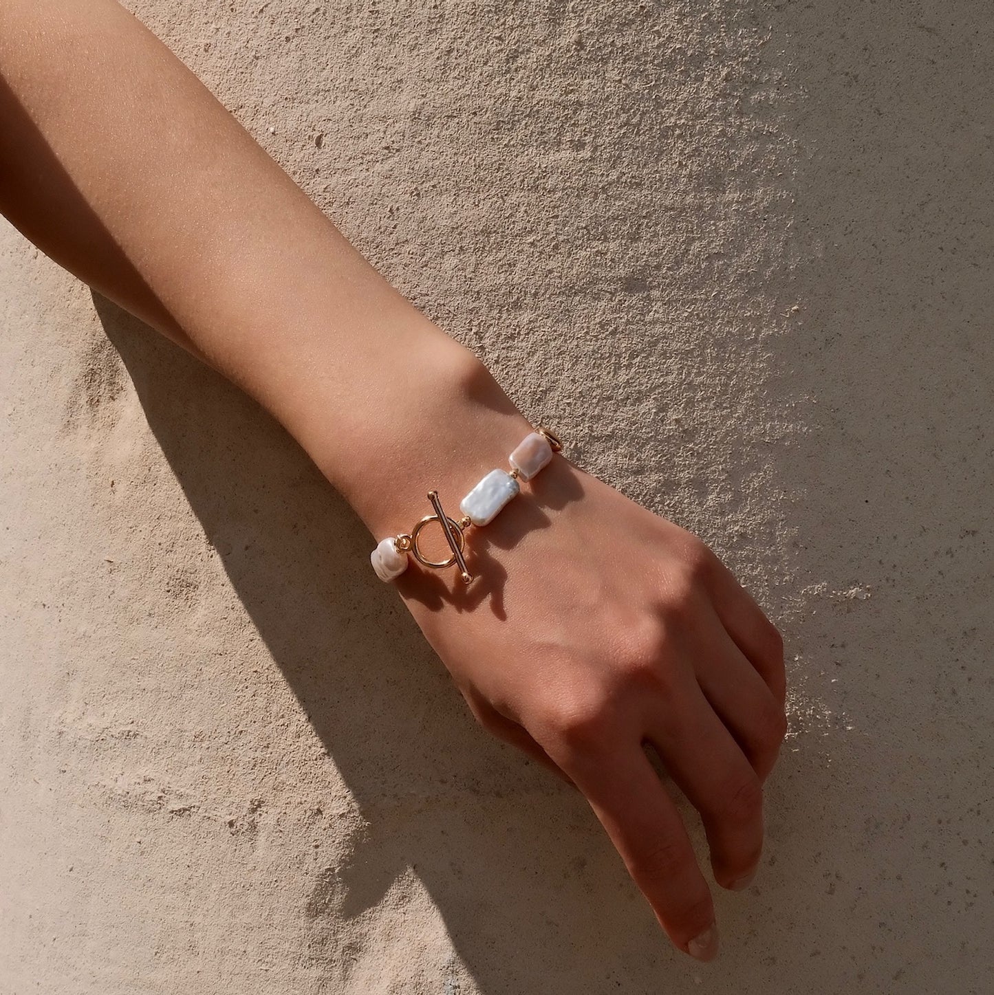 Flat-Shaped Keshi Baroque Pearl Bracelet